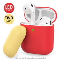 Airpods1/2 [двойная крышка] красная + желтая