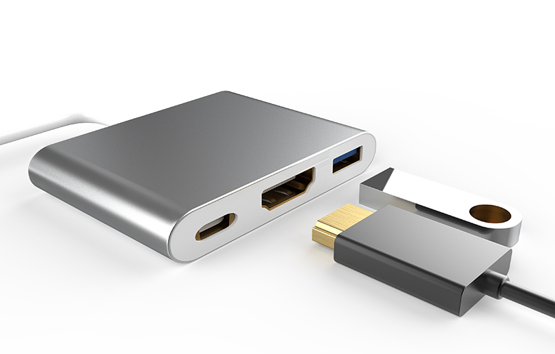 Xin Hao type-c docking trạm Apple máy tính hdmi HD với bộ chuyển đổi màn hình macbook pro adapter Air Lightning port Huawei notebook usb3.0 mở rộng dock splitter phụ kiện - USB Aaccessories quạt mini đeo cổ