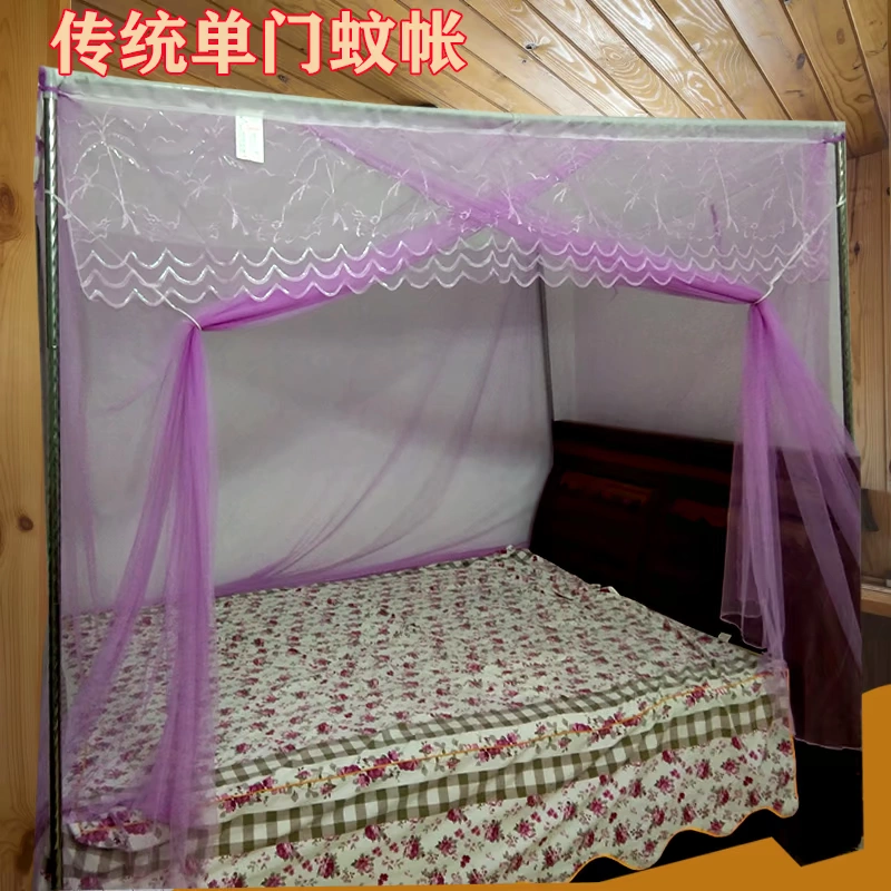 Cửa lưới chống muỗi đơn 1,5 m có khung sen cổ điển mã hóa vuông truyền thống hàng đầu 1,8 m mẫu tài khoản hộ gia đình mặc loại que - Lưới chống muỗi