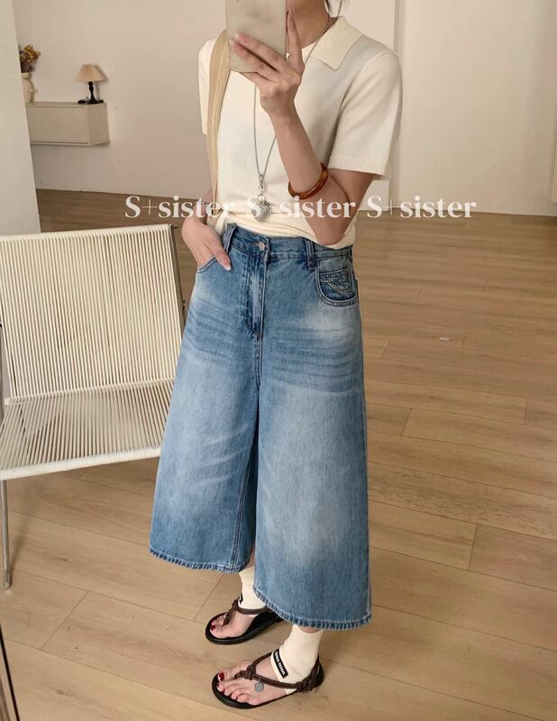 Plus Size Women's Clothing 2026 Summer New Style S+ Cropped Jeans Korean Version Slimming Versatile Straight-Leg Pants