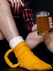 Funny and creative beer mugs for men and women in autumn and winter, knitted thickened floor socks, fun Christmas and New Year dress-up gifts