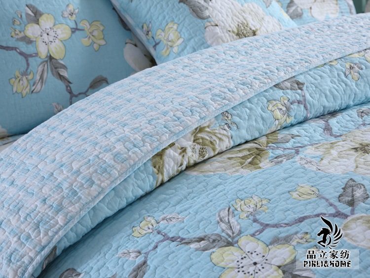 Bộ chăn ga gối cotton Mỹ đơn mảnh / bộ ba mảnh Mùa thu và mùa đông trải giường bằng vải bông trải giường dày quilting Hàn Quốc bộ ga giường cute