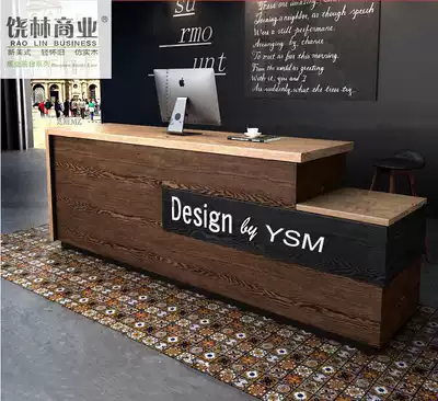 Rex shop retro cashier clothing store simple old counter front desk reception desk 1 2 m bar table corner