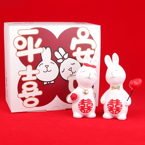 Кролик для влюбленных, декор для гостиной, год кролика, простой и элегантный дизайн, легкий роскошный стиль, свадебный подарок