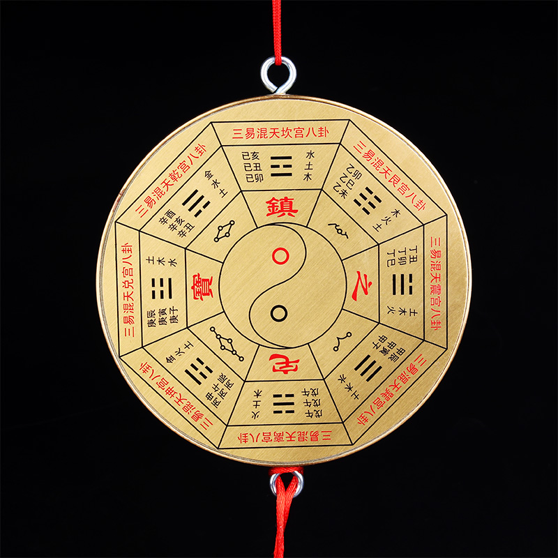 Door brass nine palace Bagua mirror pendant Tai Chi Yin and Yang Bagua mirror Feng Shui mirror Plane mirror Convex mirror Concave mirror pendant