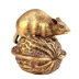 Juyuange Brass Zodiac Walnut Rat Trang trí Retro Hoài cổ Trang trí nội thất Thủ công mỹ nghệ Đồ nội thất - Trang trí nội thất