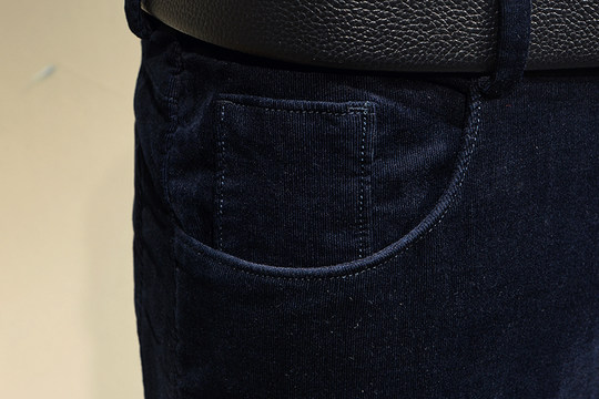 爱家剪标休闲裤男士秋冬平绒深色直筒中高腰微弹时尚休闲长裤6136