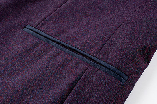 Niaojia Brand Tailored Purple Slim-Fit Men's Wool Suit, Spring and Autumn Style, Wedding Banquet Single-Breasted Suit 17902