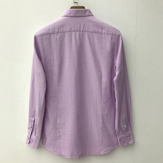 Men's Business Shirt with Pointed Collar, Spring and Autumn Long-Sleeve Shirt, Gentleman Casual Men's Cotton Shirt C2048