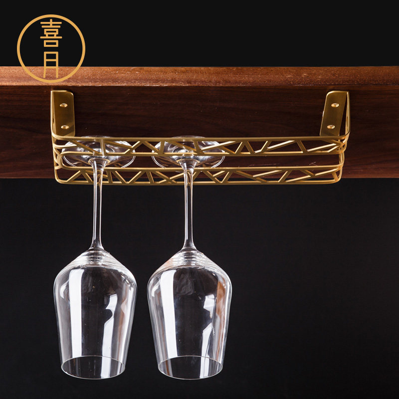 Xiyue Chinese style brass hanging cup holder red wine glass holder upside down home goblet holder hanging wine cabinet cup holder decoration