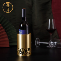 Xiyue new Chinese style modern simple brass round creative high-end red wine rack decoration Nordic wine household