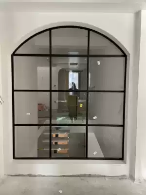 Customized arc partition screen style strip art glass super white glass tempered grid Strip entrance staircase partition arc