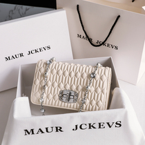 Hong Kong leather diamond-encrusted small square bag women 2021 new fashion small fragrance single shoulder crossbody Lingge chain bag