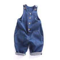 Childrens cowboy long climbing suit loose and comfortable jumpsuit men and women baby Autumn New jumpsuit can open crotch Foreign Air