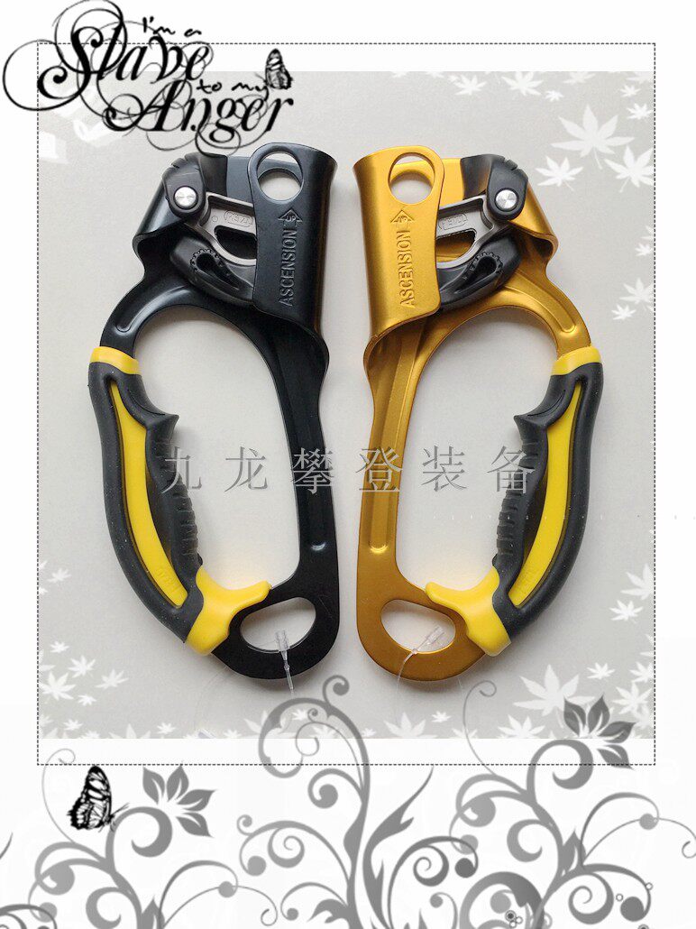 Clearing house France climbing Petzl Ascension B17 tangig rock SRT left right hand ascender