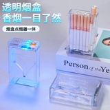 Мужской прозрачный портсигар, ветрозащитная вместительная и большая зажигалка с usb-зарядкой