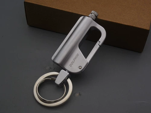 Зажигалка на керосине, золотой металлический креативный дорожный водонепроницаемый универсальный портативный брелок