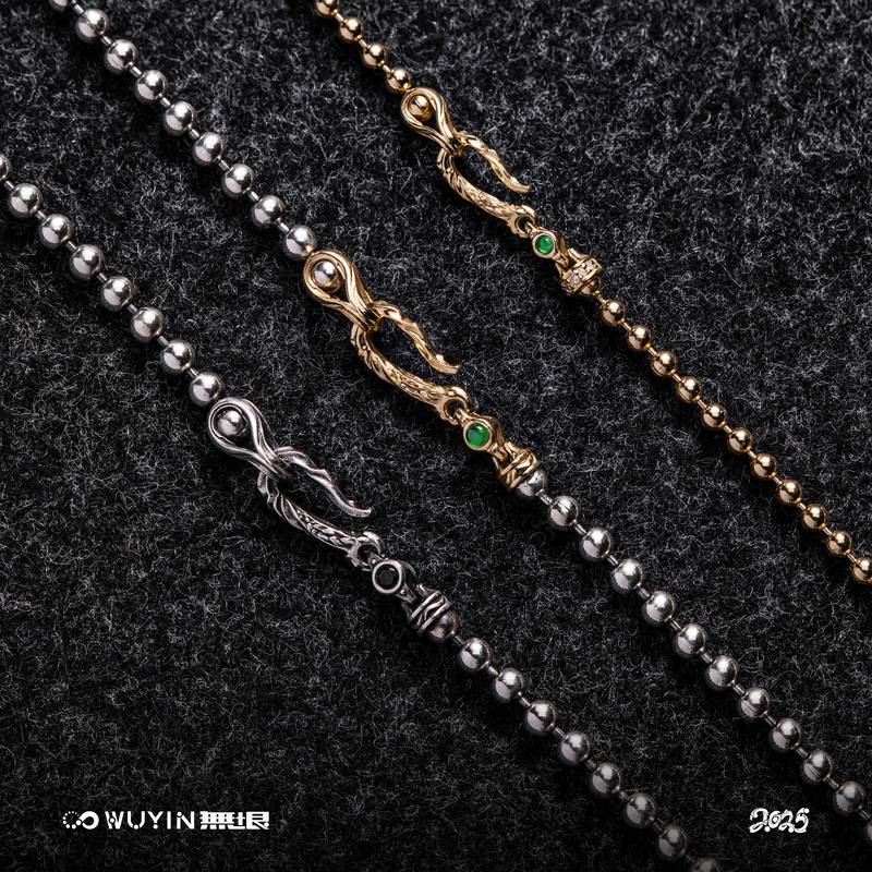 Wuyin Infinite Vine Snake Series [Vine. Chain] 925 Silver 18K Gold Round Bead Necklace Versatile Classic Original Design