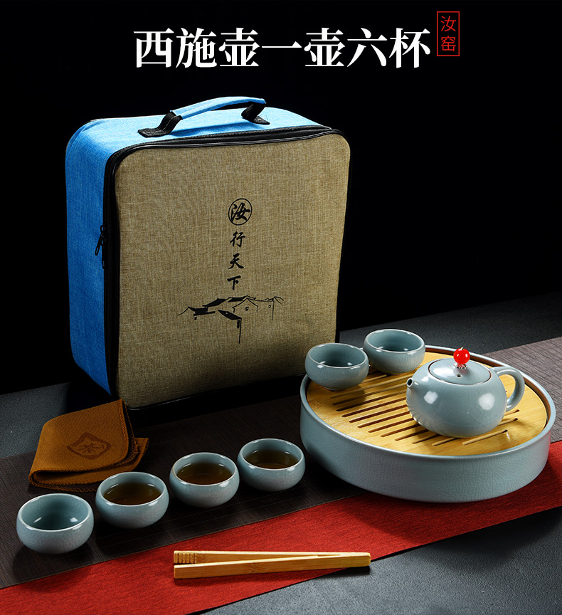 Your up kung fu tea set a pot of hexagon cup portable travel ceramic tea tray was suit household is suing teapot teacup