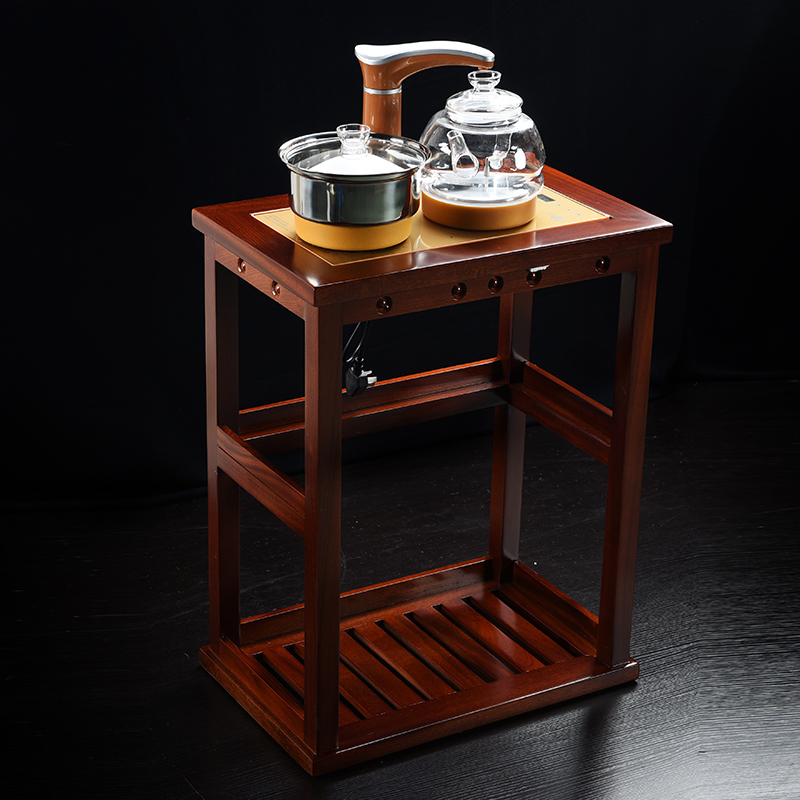 Hao auspicious spend pear wood, mobile car of a complete set of tea tea tea sets tea tray induction cooker balcony small tea tank