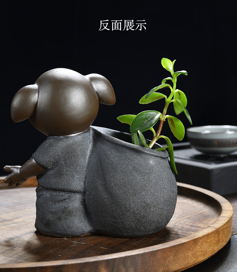 Purple sand pottery and porcelain tea pet pee pig furnishing articles can be keep tea play ground decoration pee hydraulic pig tea accessories gifts