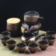 Black Glaze красная выставка цветок Lazy Tea Set 8 стаканов+чайные банки
