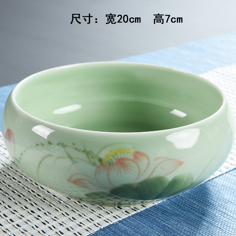 Large blue and white ceramic tea set tea wash to home writing brush washer accessories for wash cup bowl of tea six gentleman 's zero water wash dishes