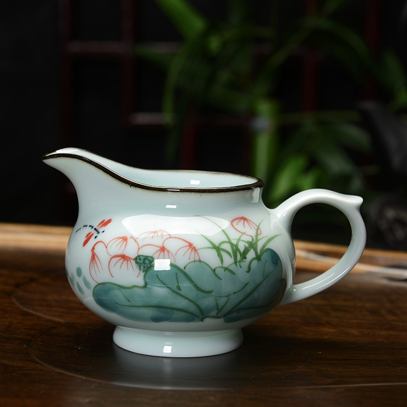Howe auspicious celadon hand - made of hand - made points fair keller of tea ware sea hand - made ceramic tea tea set