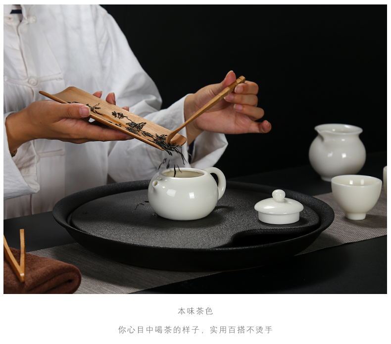 Howe auspicious dehua white porcelain ceramic filter single pot teapot kung fu tea set jade porcelain teapot household xi shi pot