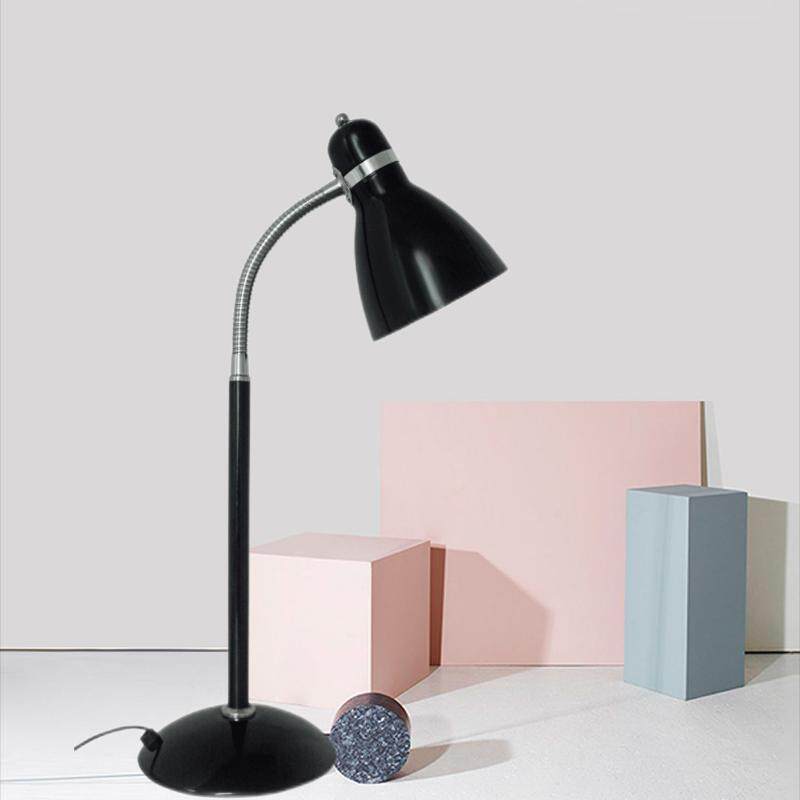 Table lamp college student dormitory bedside lamp desk bedroom office metal white adjustable angle LED reading lamp