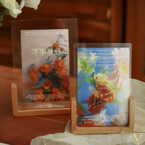 Brief U shape solid wood photo frame Japanese style desktop photo swing piece 6 inch 7 inch acrylic double-sided transparent pendulum table bracket