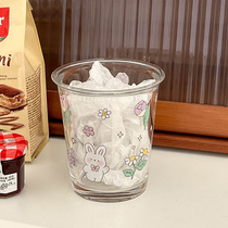 Rose Ocean Flower Bunny Glass Cup Cup Cold Excellent Cup Breakfast Cup Gift