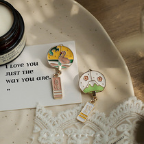 Rose ocean wind chimes Royal Guard brooch and wind girl decoration badge can be matched with clothes hat bag accessories