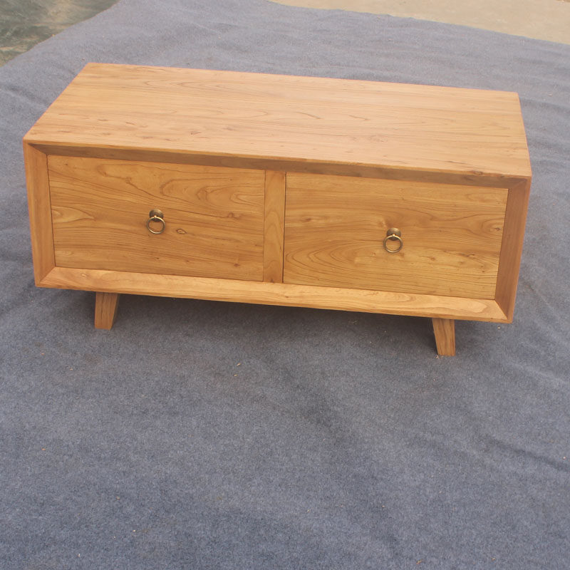 Old elm wood Chinese tatami tea table small square table dwarf table small tea table tea table solid wood kang table short table for home