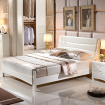 9-year-old store Hefei exhibition hall solid wood bed 1 meter 8 double bed white small apartment wedding princess bed Simple and modern