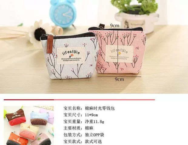 Nhật Bản và Hàn Quốc ví nhỏ ví nữ mini canvas nghệ thuật hoạt hình phiên bản tiếng Hàn dễ thương của nhỏ ví cầm tay