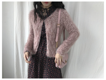  Super good hand feeling great outer single mohair cardigan sweater does not lose hair F13-2