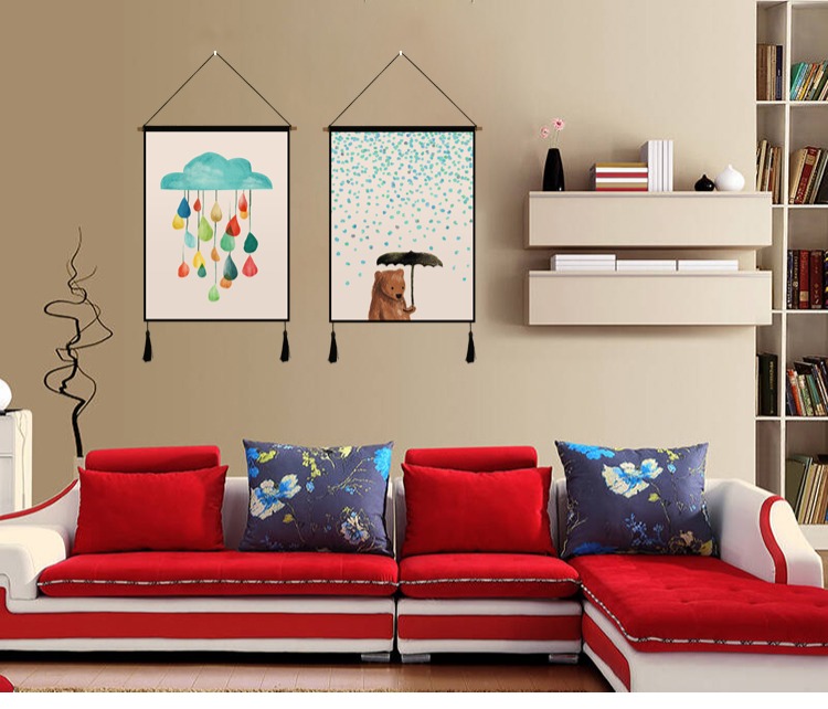 Bắc Âu in phim hoạt hình tấm thảm trang trí tường sơn phòng khách phòng ngủ sofa tường treo tường vải tranh thảm treo tường