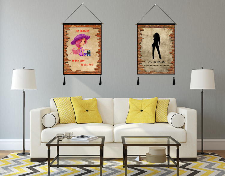 Sáng tạo bức tranh vải trang trí thảm trang trí tường khách sạn nhà hàng café bar tranh hài retro khác thường treo vải - Tapestry 	thảm treo tường dạ quang