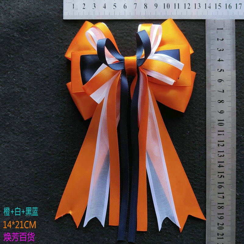 Nanning Yuexiu Road Elementary School Fairy Gourd School Orange White Orange White Bowknot Hair Accessories Head Decoration Head Flower Class Flower School Flower