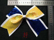 La La exercise Fitness exercise dance performance Stand-up headdress Bow hair accessories Hair ring hair card yellow white and blue full mail