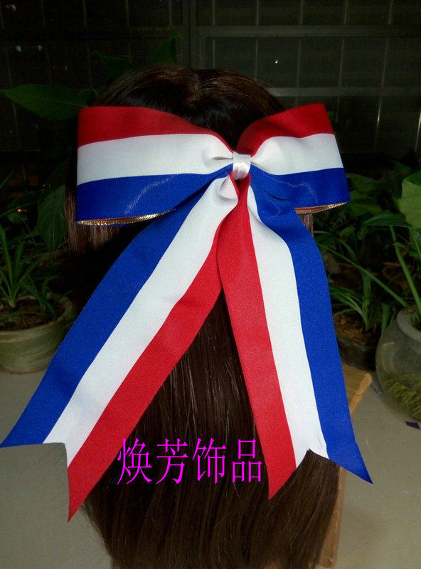 Cheerleader Cheerleader Fitness Playground dance butterfly knot headgear Red White Blue Hot Sell Hair Stirrup Hair Clip Accessories-Taobao