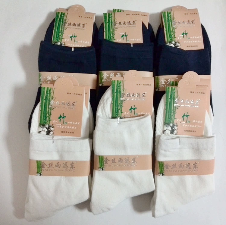 Jinsiyu Far East Pure Cotton Vớ của nam giới Khử mùi Bông tinh khiết Thể thao Kinh doanh Sợi tre Nam và nữ Vớ bông bốn mùa - Vớ bông