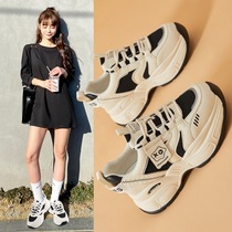 Dads shoes for women 2024 spring new style thick-soled increased mesh breathable sports shoes fashionable casual versatile womens shoes