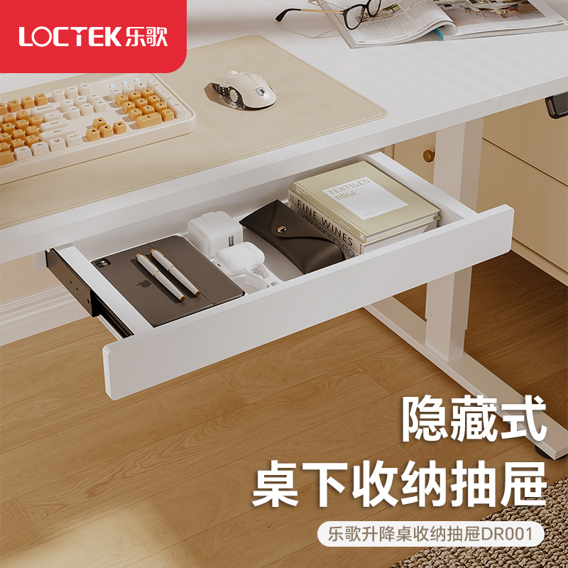 Lege Hidden Under-Desk Drawer Office Computer Desk Storage Box for Stationery, Miscellaneous Items, and Cosmetics E2E5E6