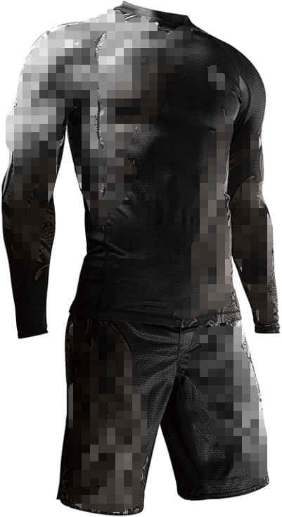 Bjj Anti-Wear Clothing, Tight-Fitting Sportswear, Long-Sleeved Shorts Set