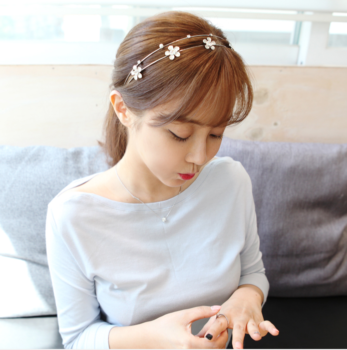 Hàn quốc phụ kiện tóc headband ngọc trai rhinestone đôi mỏng headband Hàn Quốc phiên bản của đơn giản ngọt ngào tươi daisy kẹp tóc mũ nón