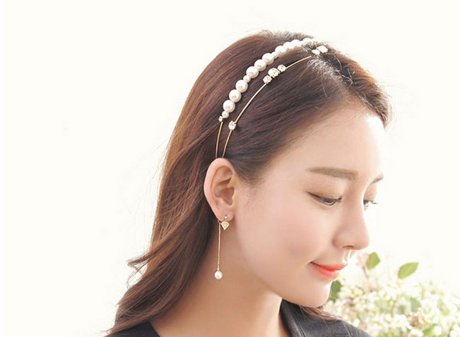 Hàn quốc phụ kiện tóc headband ngọc trai rhinestone đôi mỏng headband Hàn Quốc phiên bản của đơn giản ngọt ngào tươi daisy kẹp tóc mũ nón