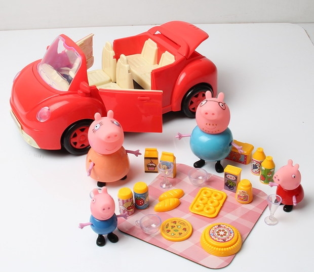 Pig Peggy Peggy Pepe Pig Peppa Pig Little Red Cabriolet Play House Đồ chơi của trẻ em đồ chơi cho bé 3 tuổi