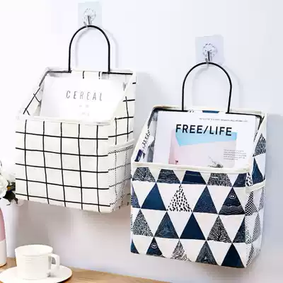 Toilet paper hanging bag fabric wall hanging object small wall hanging home cute toilet paper storage bag cloth bag